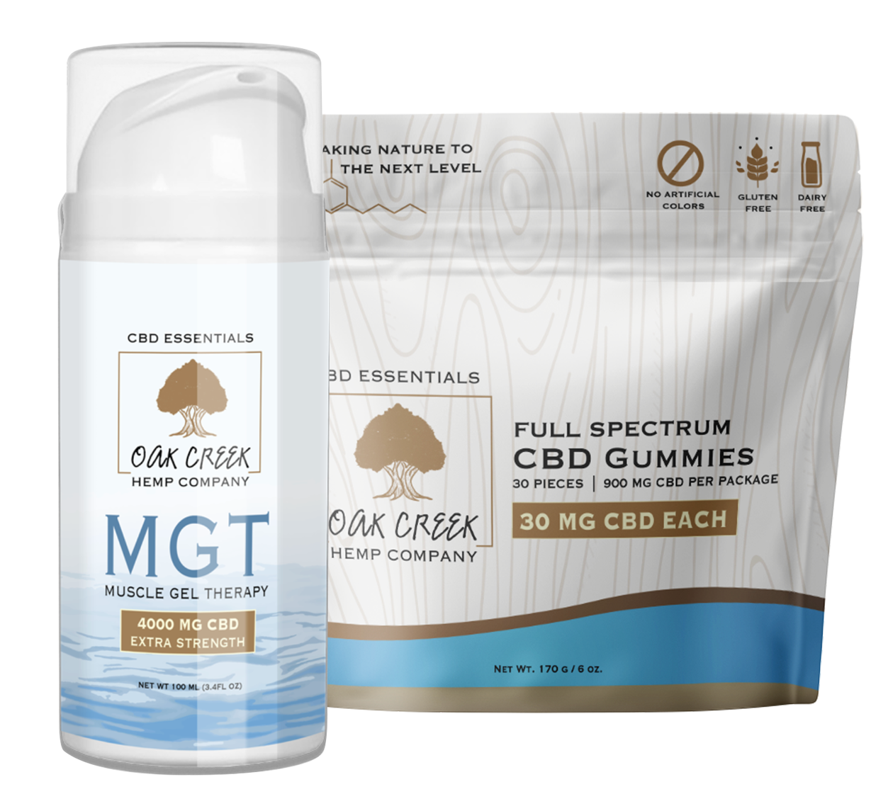 A selection of products available at Oak Creek Hemp Company